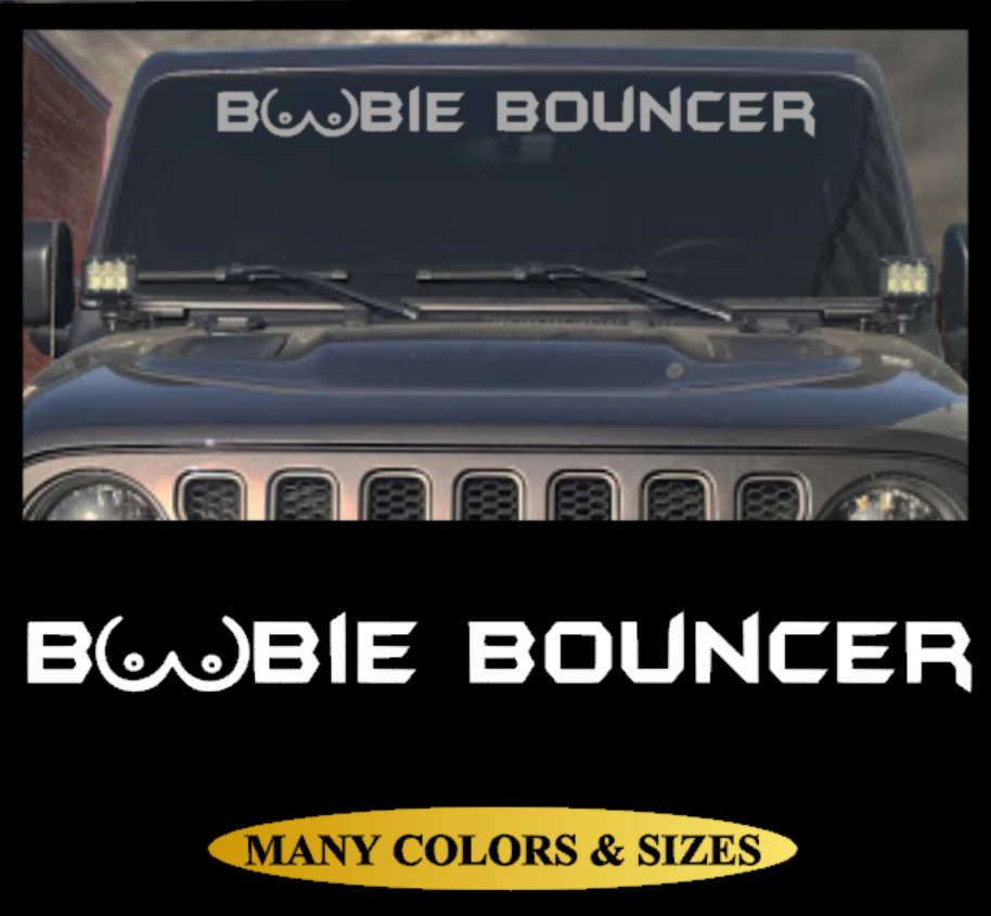 Boobie Bouncer Boobs Windshield Vinyl Decal Sticker Car Truck SUV
