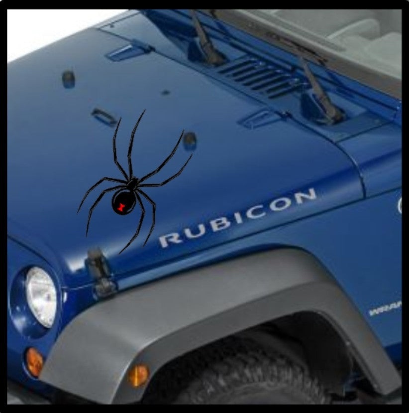 Black Widow Spider Vinyl Decal Sticker Self adhesive Custom Made for Jeep Hood