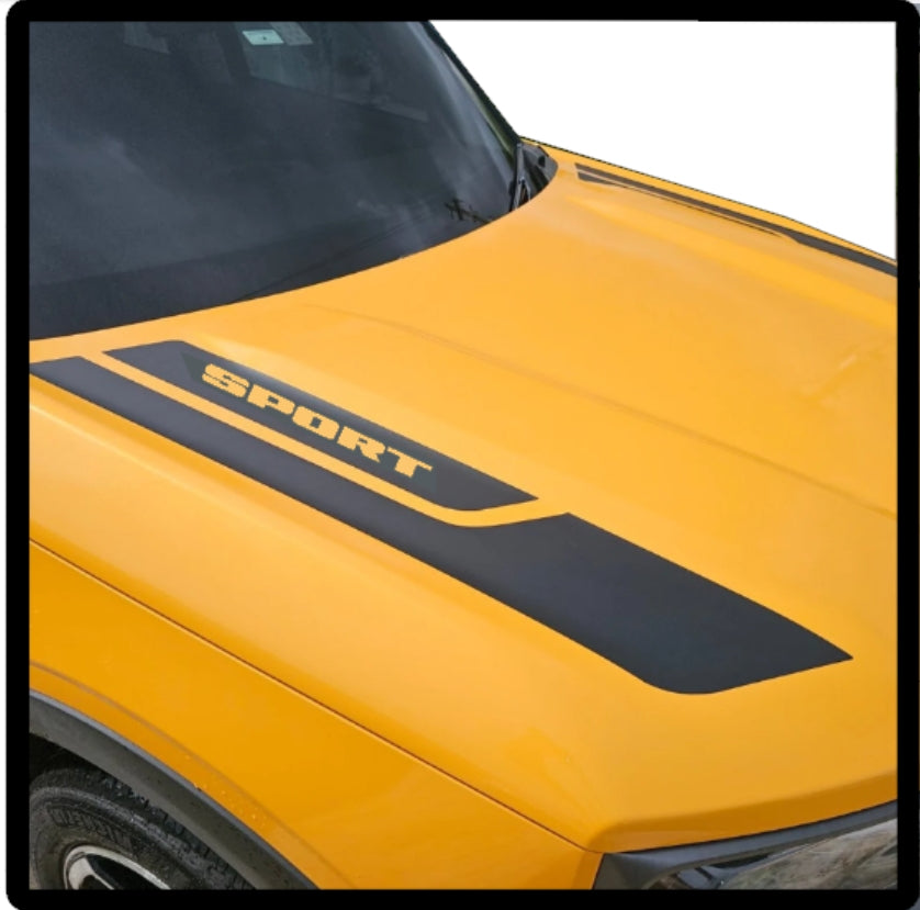 Hood Graphic Blackout Vinyl Decal Sticker Custom Fit Ford Bronco Sport 2021-2025