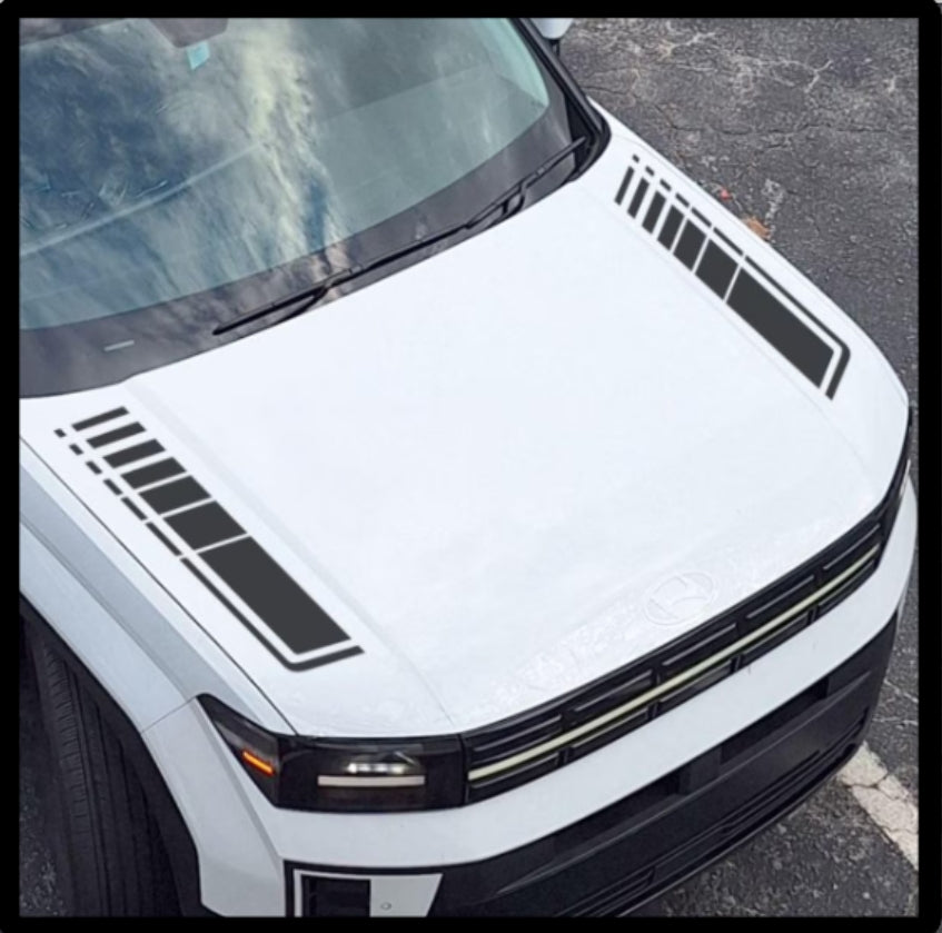 Hood stripes graphic decal Custom Made for Hyundai Santa Fe 2023 2024 2025 2026