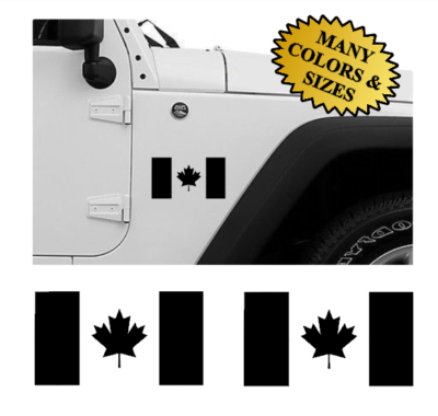2X CANADIAN Flag Vinyl Decal Sticker SIZES & COLORS Graphics CANADA Car Truck