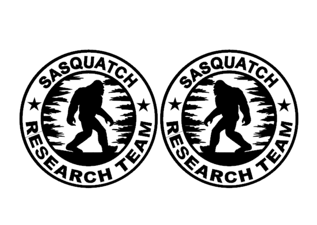 2 SASQUATCH RESEARCH TEAM Door Vinyl Decal Sticker Sasquatch SUV Black Car Truck