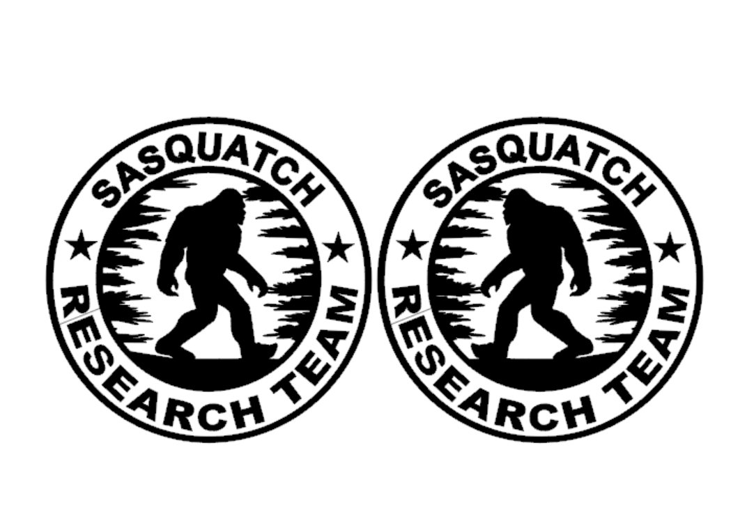 2 SASQUATCH RESEARCH TEAM Door Vinyl Decal Sticker Sasquatch SUV Black Car Truck