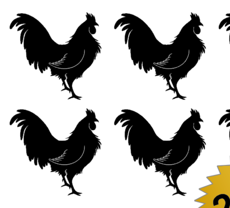 20 Chicken Shadow Symbol Decal Stickers for DIY wall window shop decor party Cup