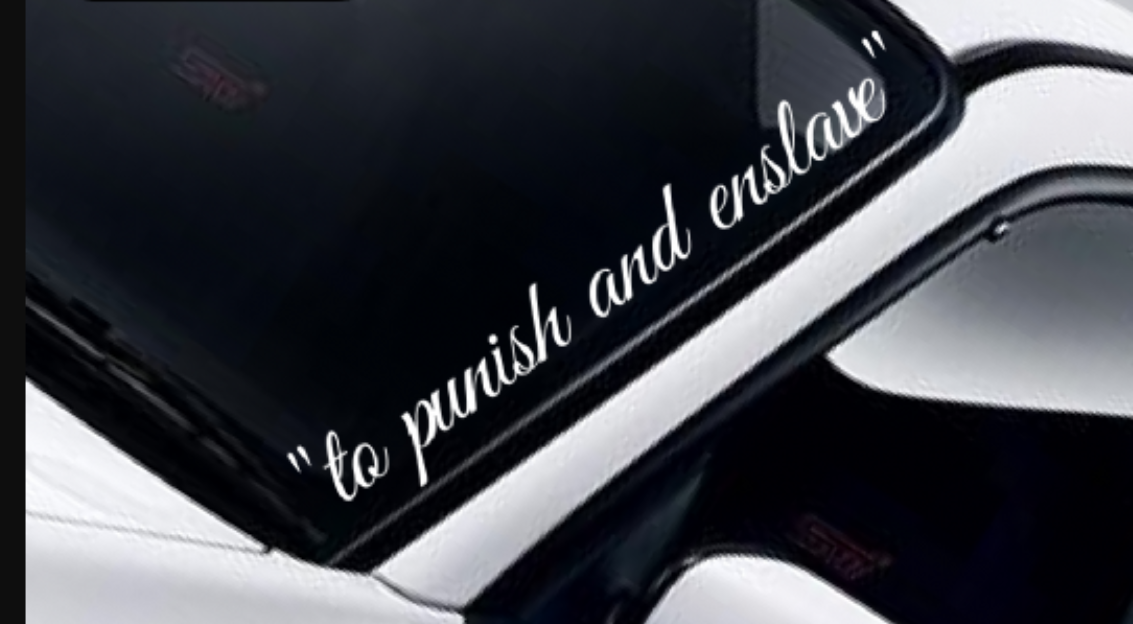 2X "To Punish and Enslave..."  Vinyl Decal Sticker TRANSFORMERS DECEPTICONS DOOR