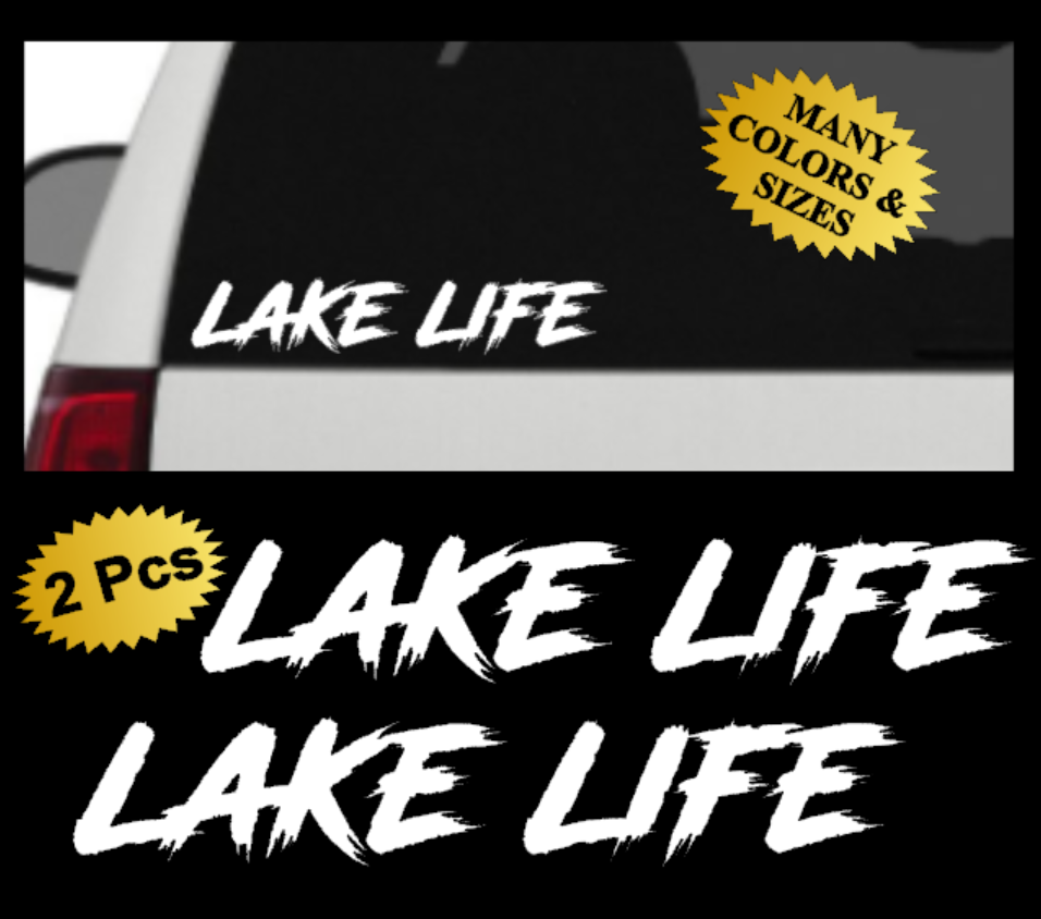 2X Lake Life Vinyl Decal Sticker Window Bumper JDM Euro Car Truck Diesel