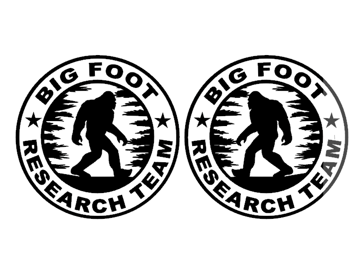 2X Bigfoot Research Team Door Vinyl Decal Sticker Sasquatch SUV Black Car Truck
