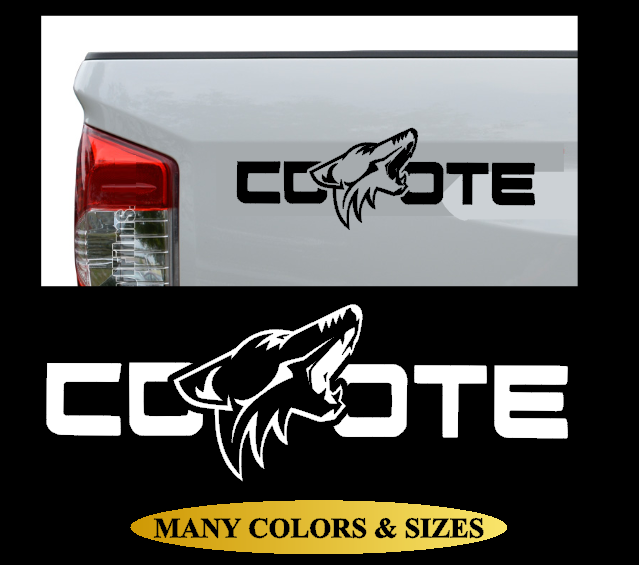 2X COYOTE Side Rear Bed Vinyl Decal Sticker Truck Car Fits Ford F150 & Mustang
