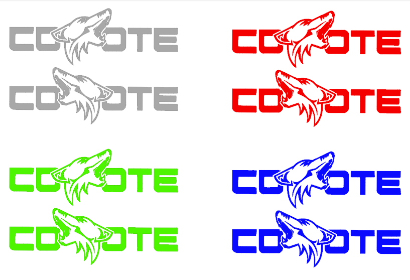 2X COYOTE Side Rear Bed Vinyl Decal Sticker Truck Car Fits Ford F150 & Mustang
