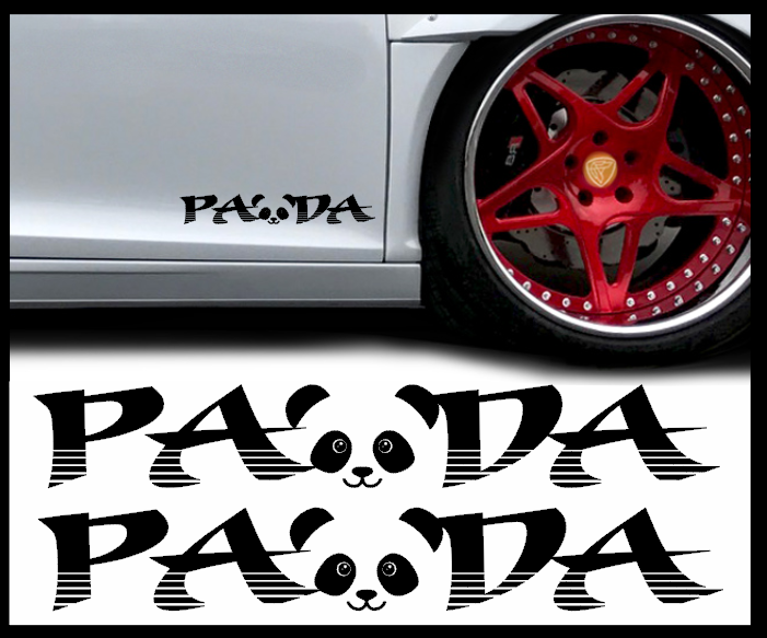 2X PANDA Door Series Vinyl Premium Decal Sticker Jdm Low Stance Fits Honda BMW