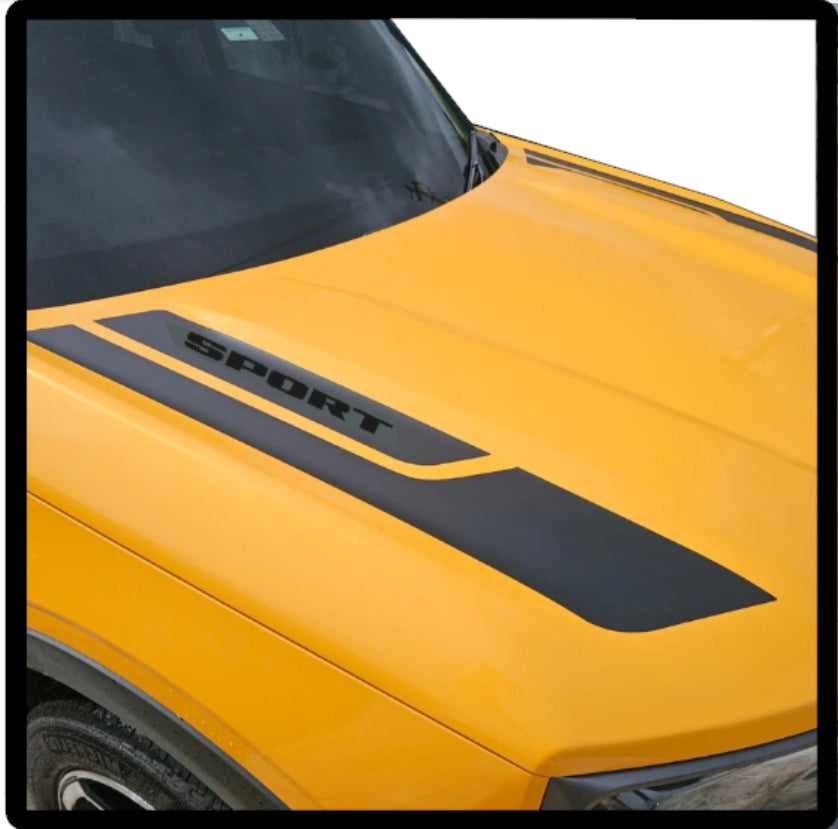 Hood Graphic Blackout Vinyl Decal Sticker Custom Fit Ford Bronco Sport 2021-2025