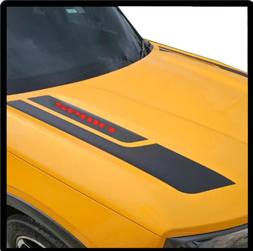 Hood Graphic Blackout Vinyl Decal Sticker Custom Fit Ford Bronco Sport 2021-2025